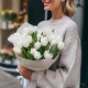 Букет 25 белых тюльпанов