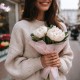 Букет 3 белых пиона