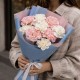 Букет 9 белых и розовых гвоздик