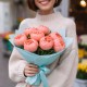 Букет 9 коралловых пионов
