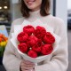 Букет 9 красных пионов