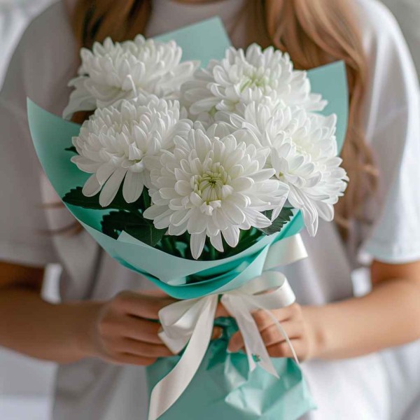 5 одноголовых хризантем