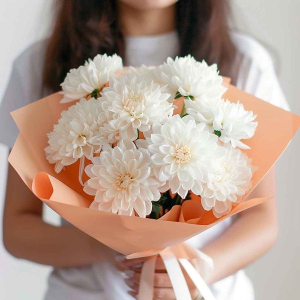 9 одноголовых хризантем
