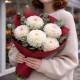 Букет 5 белых георгинов